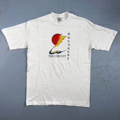 Circuit Breakers VTG T Shirt 90s Single Stitch Sun Electric Graphic Large White