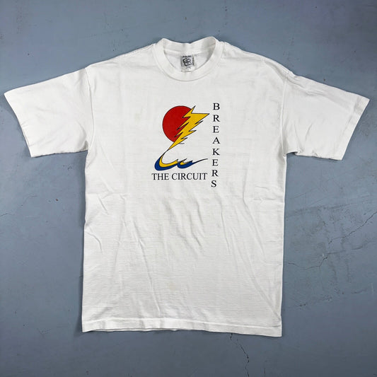 Circuit Breakers VTG T Shirt 90s Single Stitch Sun Electric Graphic Large White