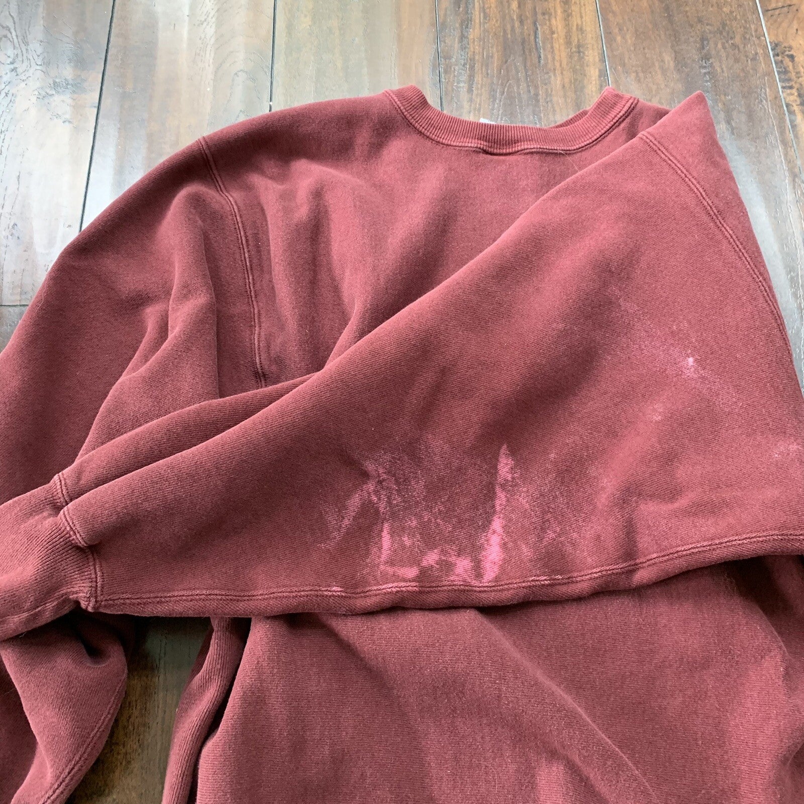 Vintage Champion 90s Maroon USA Reverse Weave Sweatshirt XL Blank 70s Gusset