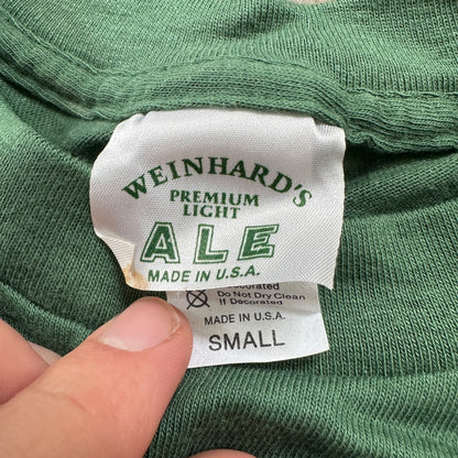 Weinhards ALE VTG T Shirt Long Sleeve Green USA Small Beer Original Hog Drinking