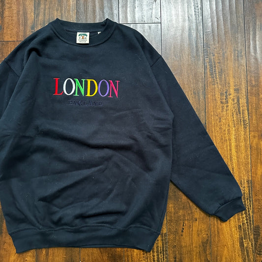 London Crewneck Sweater Adult L Sweatshirt 80's 90's Pullover Vintage Fashion