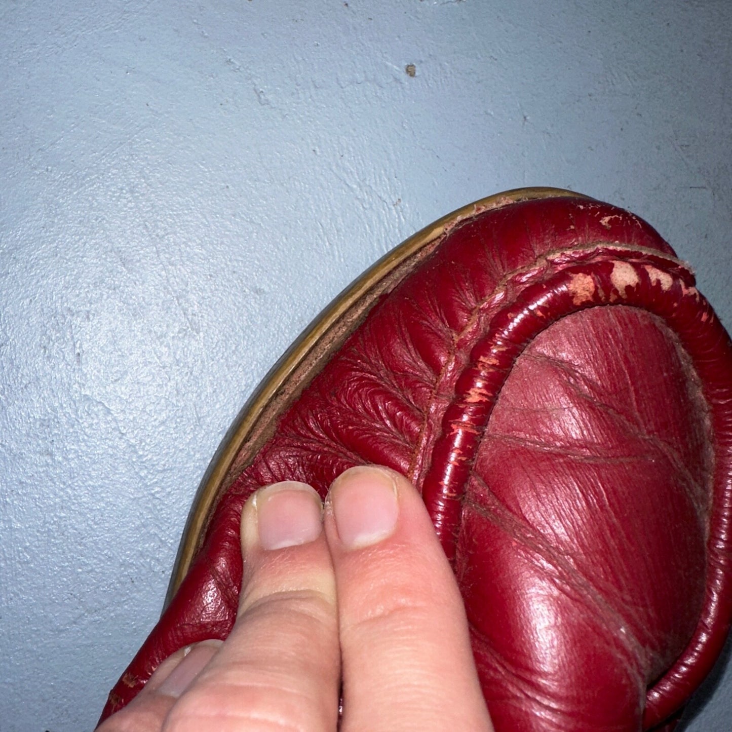 SAS Bounce Red Leather Lace Up Comfort Women's Shoes Sz 8 VTG 80s