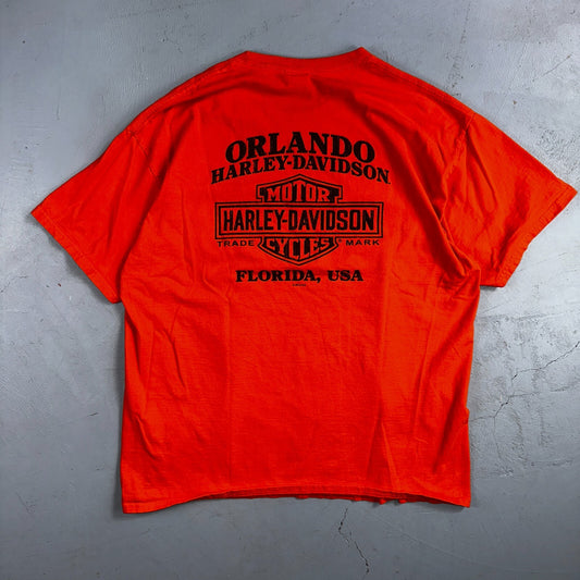 Harley Davidson Orlando Florida VTG T Shirt Motorcycle Bike Graphic Y2K Ride