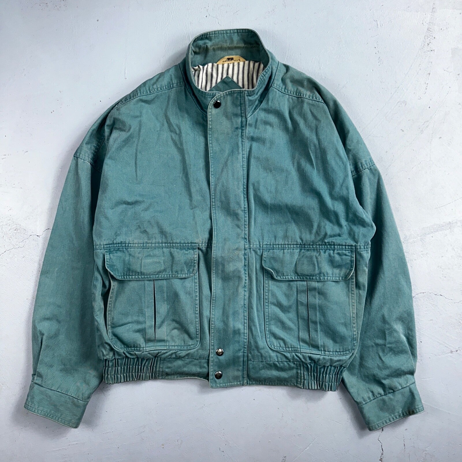 Vintage Teal Blue Tobruk Lined Jacket Men's Large 1980s 80s Bomber Simple Cool
