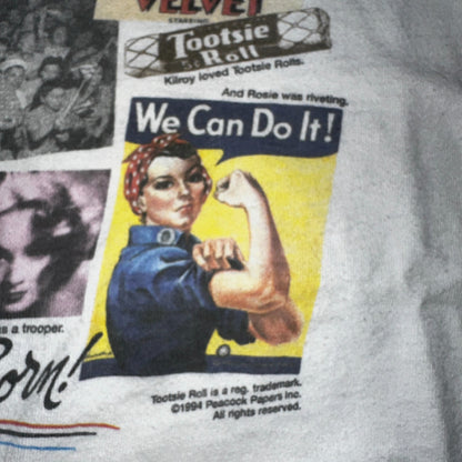 Pop Art 50 Years VTG T Shirt Peacock Banner Rare Single Stitch XL Rockabilly