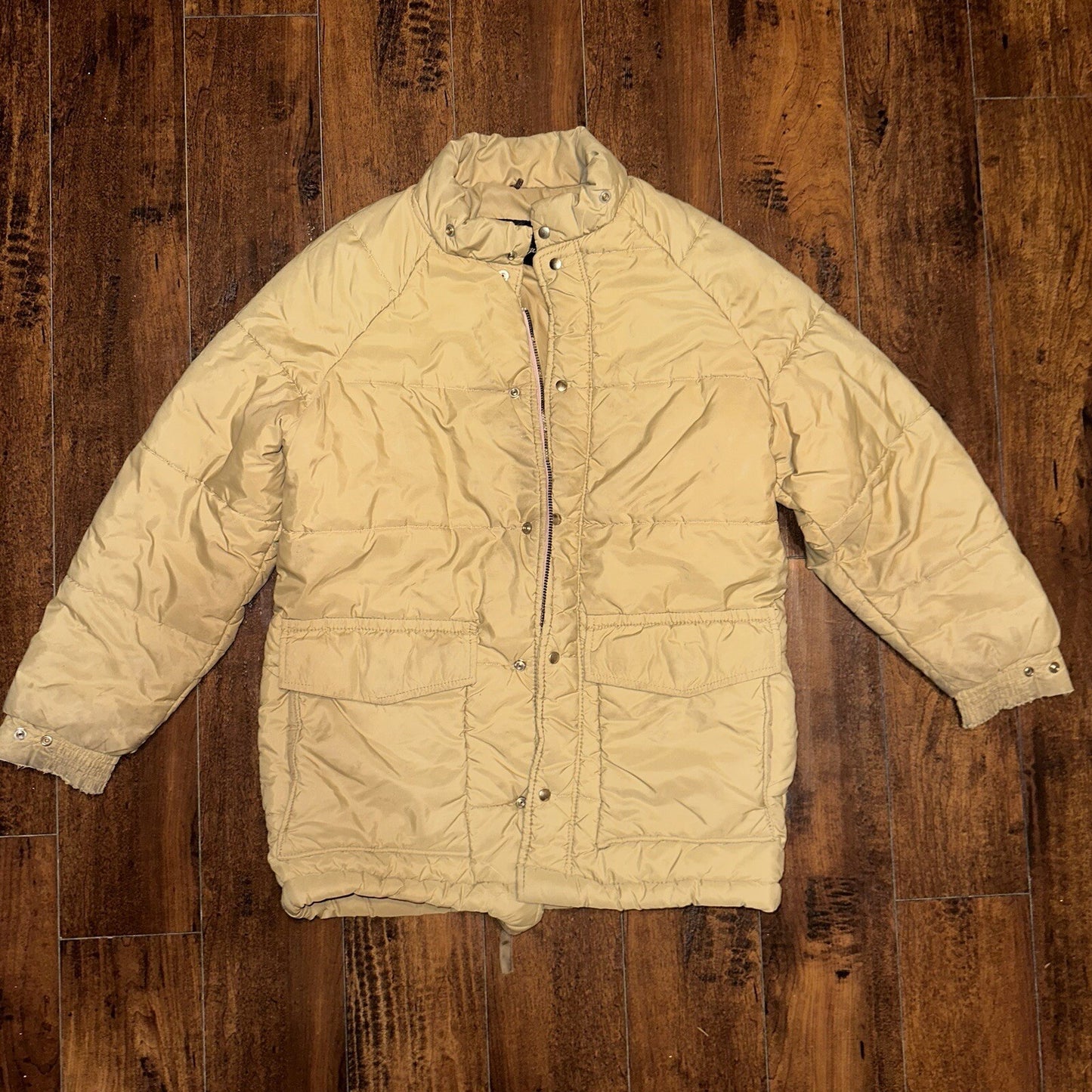 Vintage Golden Fleece Men's Tan Winter Jacket Parka Down Like Poly 70s 80s