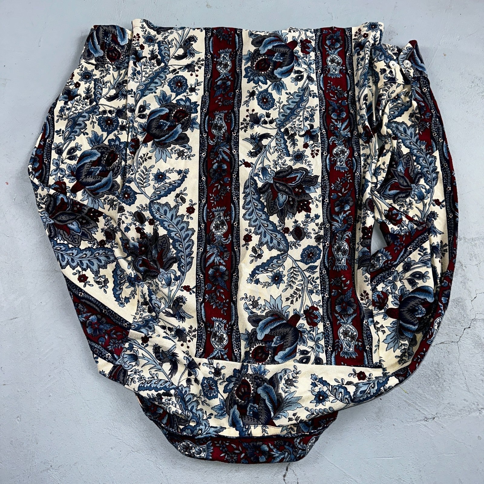 VTG 70s Disco Shirt Men’s Size Small Original 1970s Paisley Floral Rockabilly