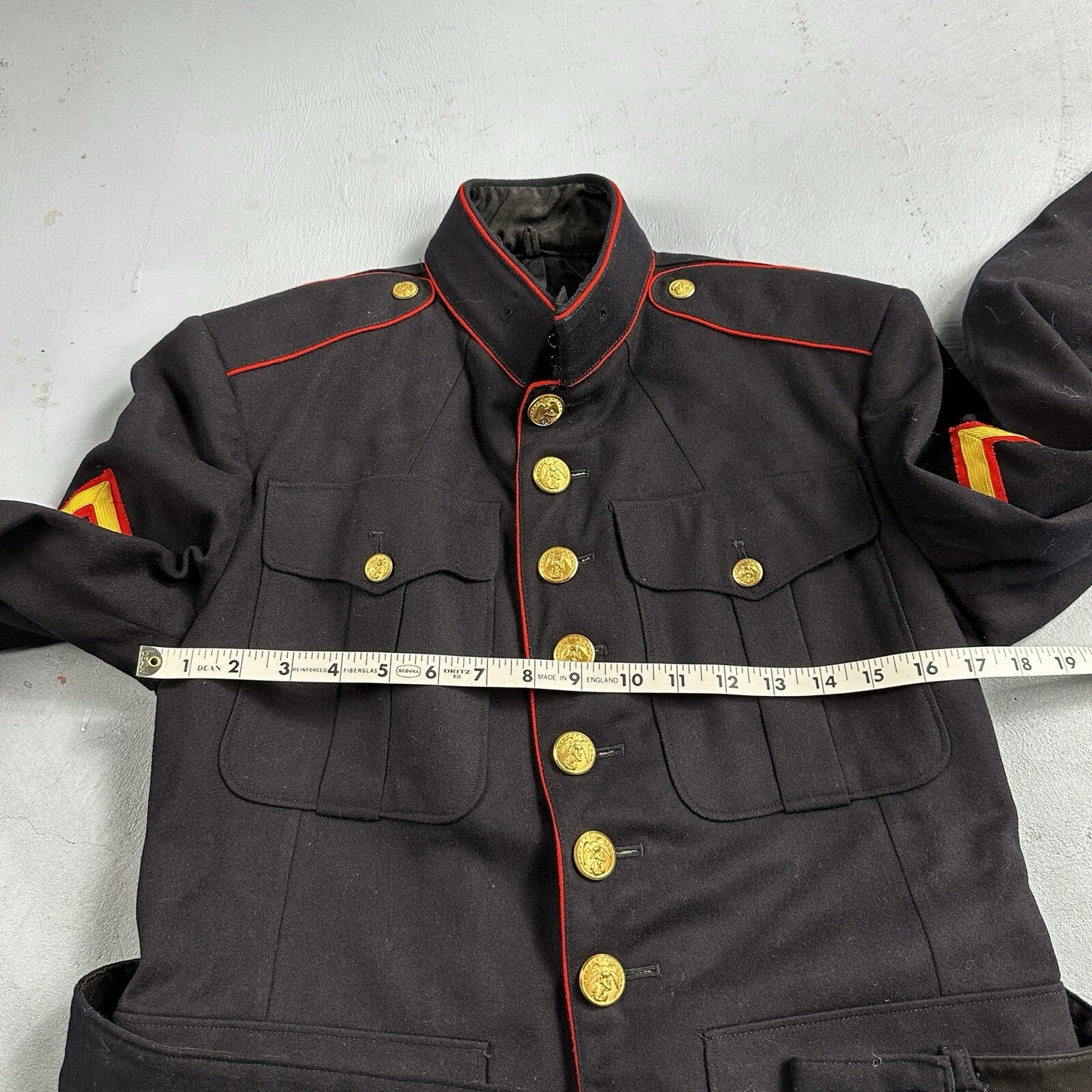 VTG Authentic WWII Paramarine United States Marine Corp Dress Blue Jacket USMC
