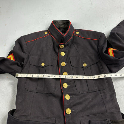 VTG Authentic WWII Paramarine United States Marine Corp Dress Blue Jacket USMC