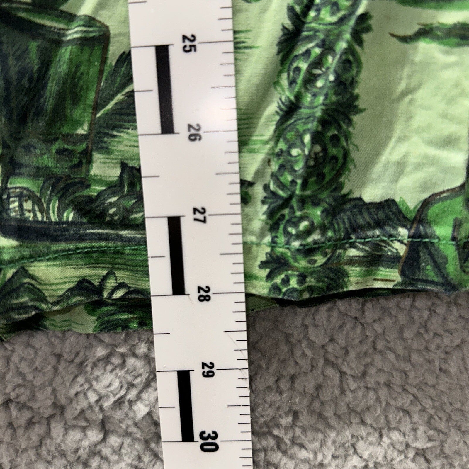 Vintage 50s Hawaiian Aloha Print Shirt Rockabilly Honolulu 60s Button USA Green