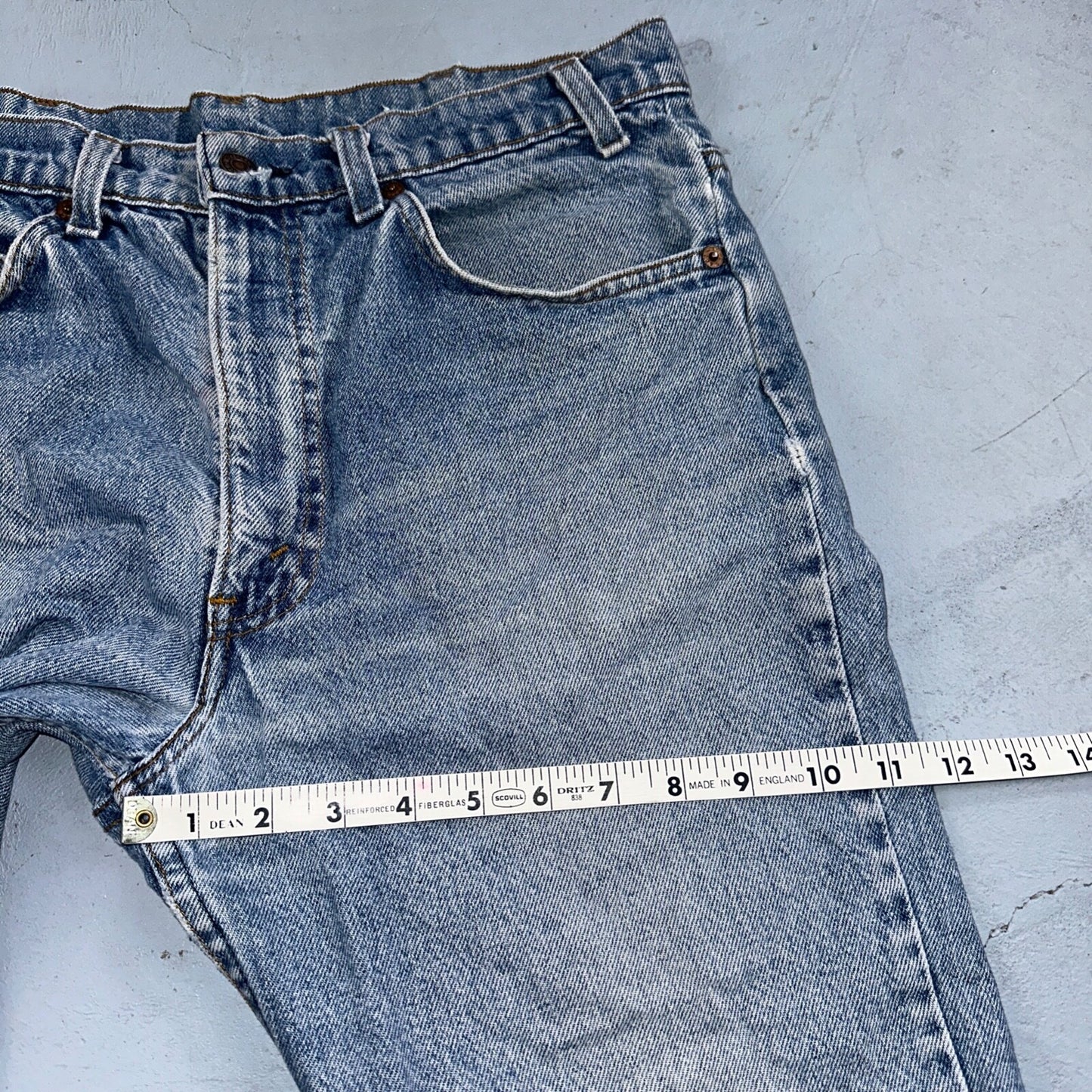 Levis 517 Vintage 80s USA Boot Cut Leg Jeans Light Wash Orange Tab Act 32x30