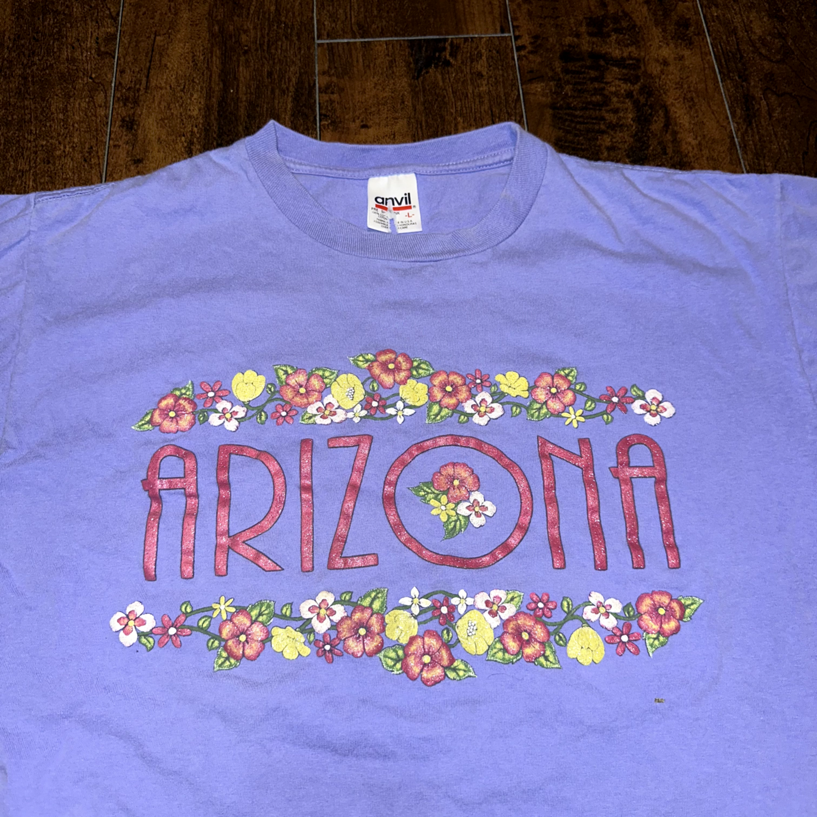 Arizona Vintage T Shirt Anvil 90s Homage State USA Love Flowers Cute Home City
