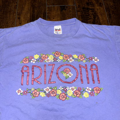 Arizona Vintage T Shirt Anvil 90s Homage State USA Love Flowers Cute Home City