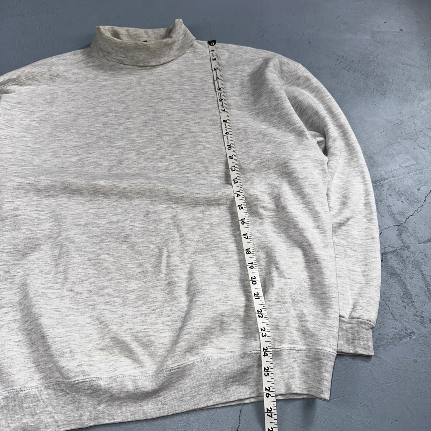 Lands End VTG Mens Large Long Sleeve Gray Turtleneck Shirt USA MADE