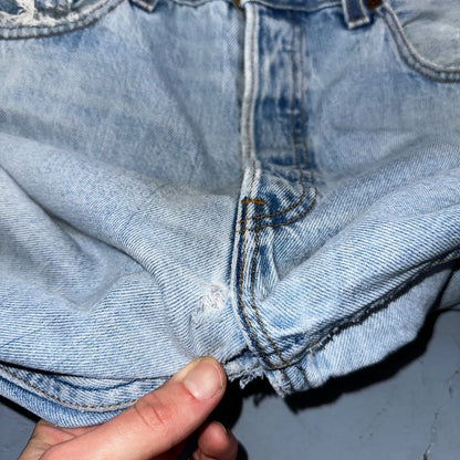 Levis 501 Vintage 90s USA XX Straight Leg Jeans Blue Light Wash 34x34 Act 32x32