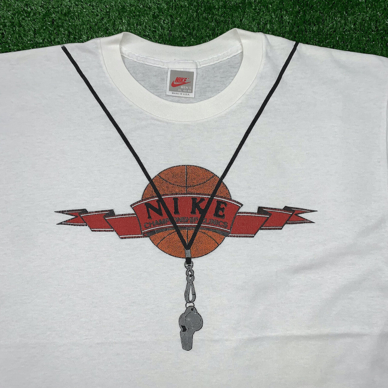 Nike Vintage T Shirt Mens XL Gray Tag Basketball Clinic Jordan Whistle Cool Play