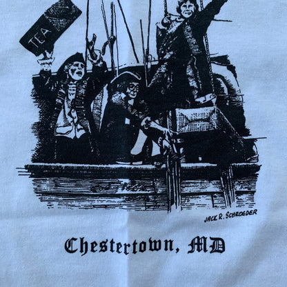 Founding Fathers 1774 Vintage T Shirt Maryland New York Tea Party Ship Pirate