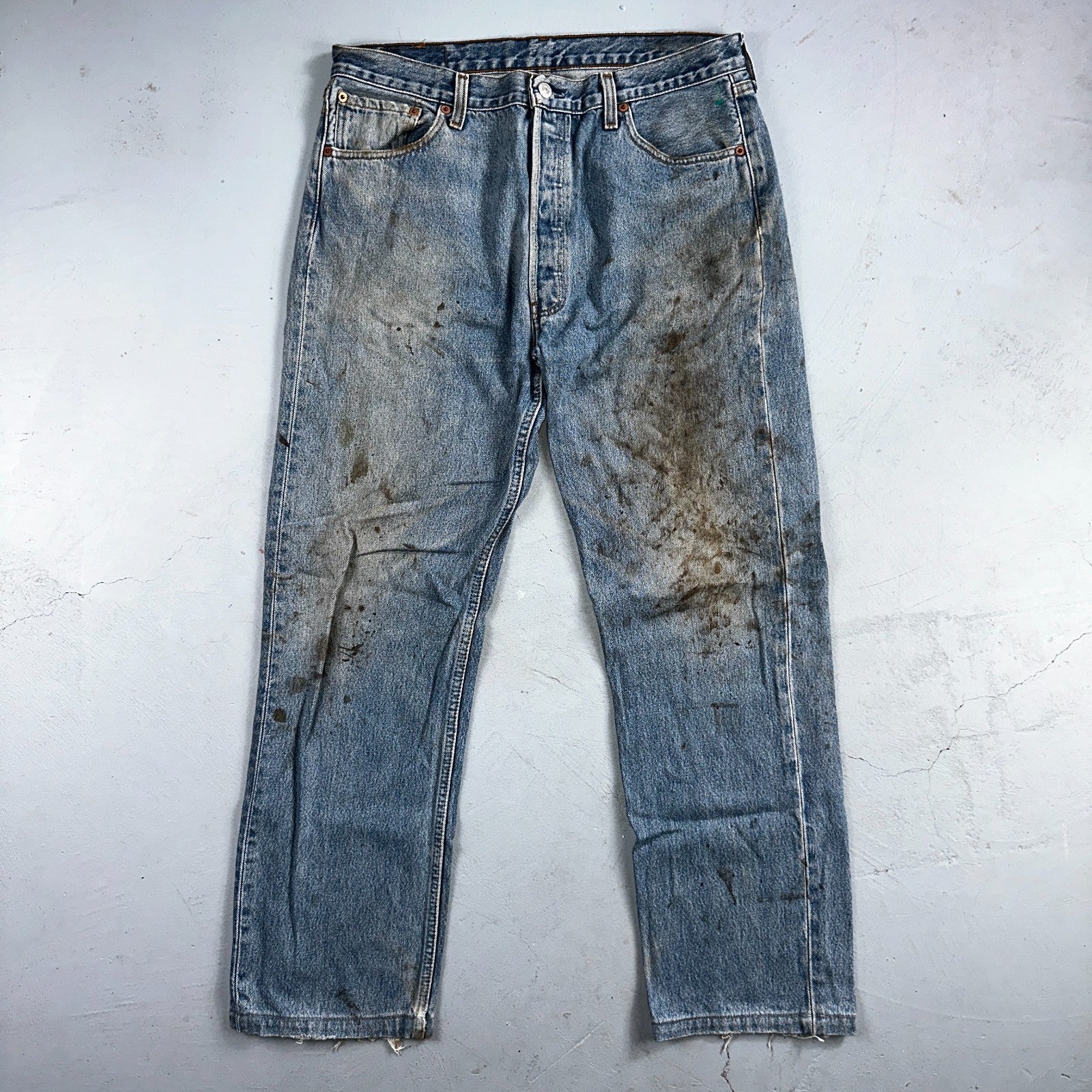 Levis 501 Vintage 90s Europe Straight Leg Jeans Blue Light Wash 36x36 Act 34x29