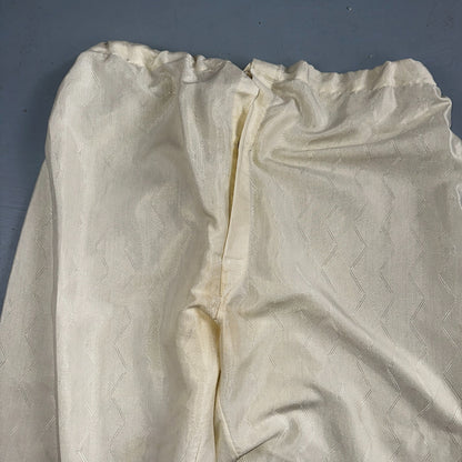 Christian Dior VTG Pajama Set Mens Cream Pants Shirt USA 90s Heavy Wear