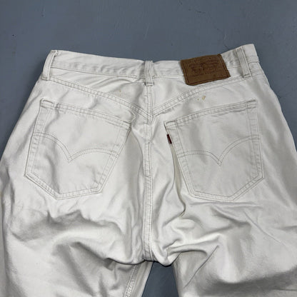 Levis 501 Vintage 90s XX Straight Jeans White Bleached 36x36 Act 30x28 Altered