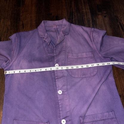 VTG 1940s 50s Overcoat Overdye Purple Jacket Rockabilly Pos WWII Chore Work Coat