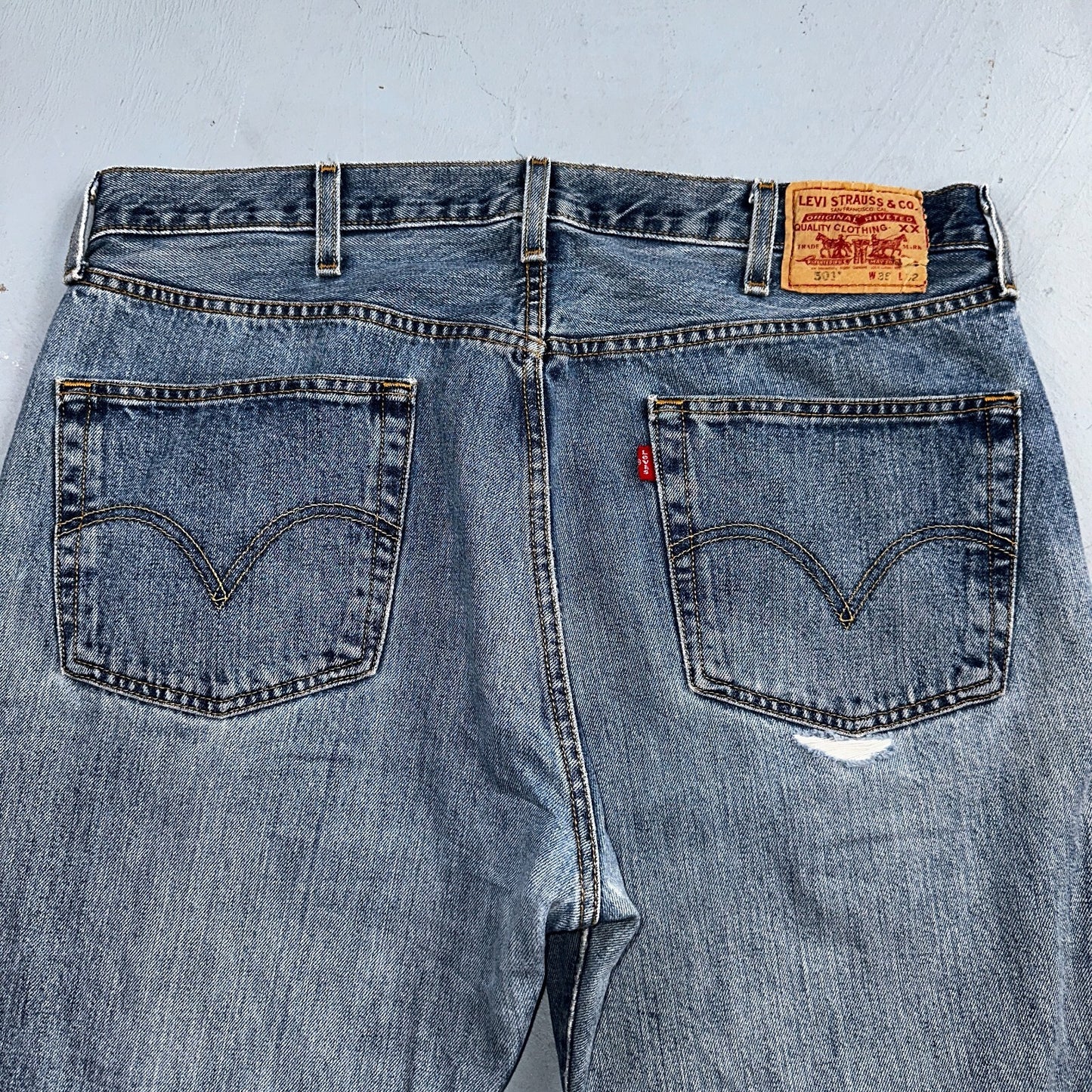 Levis 501 Vintage 90s XX Straight Leg Jeans Y2K Light Wash 38x32 Act 38x32