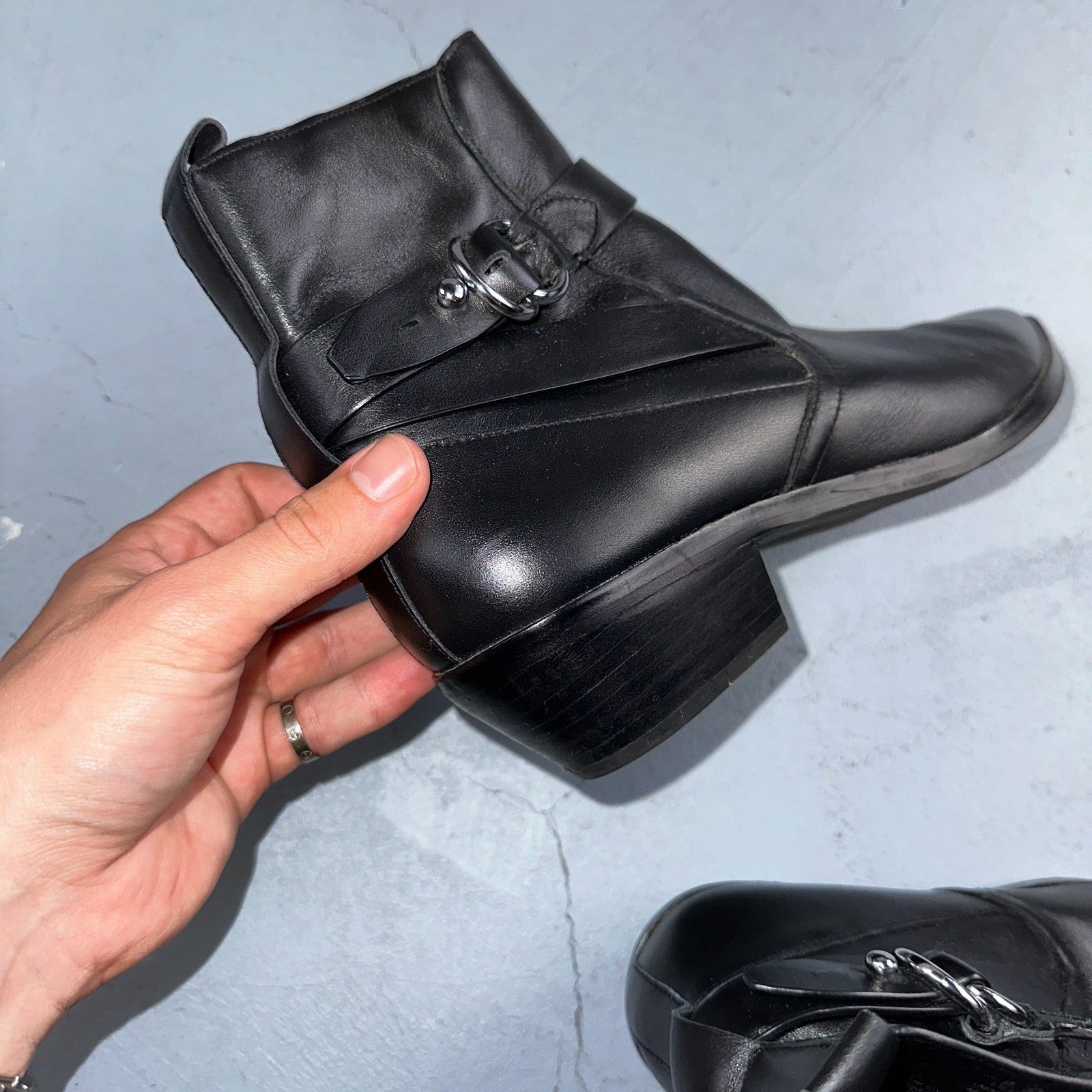 Rebecca Minkoff Boots Kichi Pointed Toe Bootie Black Leather Size 9.5