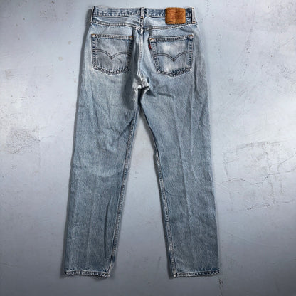 Levis 501 Vintage 90s USA XX Straight Leg Jeans 34x36 Light Wash Act 30x31