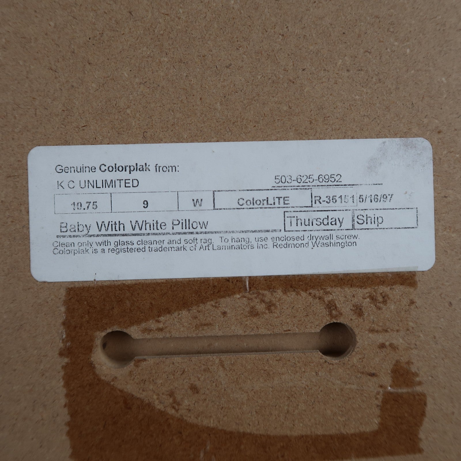 Baby In Wicker Basket Joseph Whiting Wall Art Print Wood Block 1997 Creepy Scary