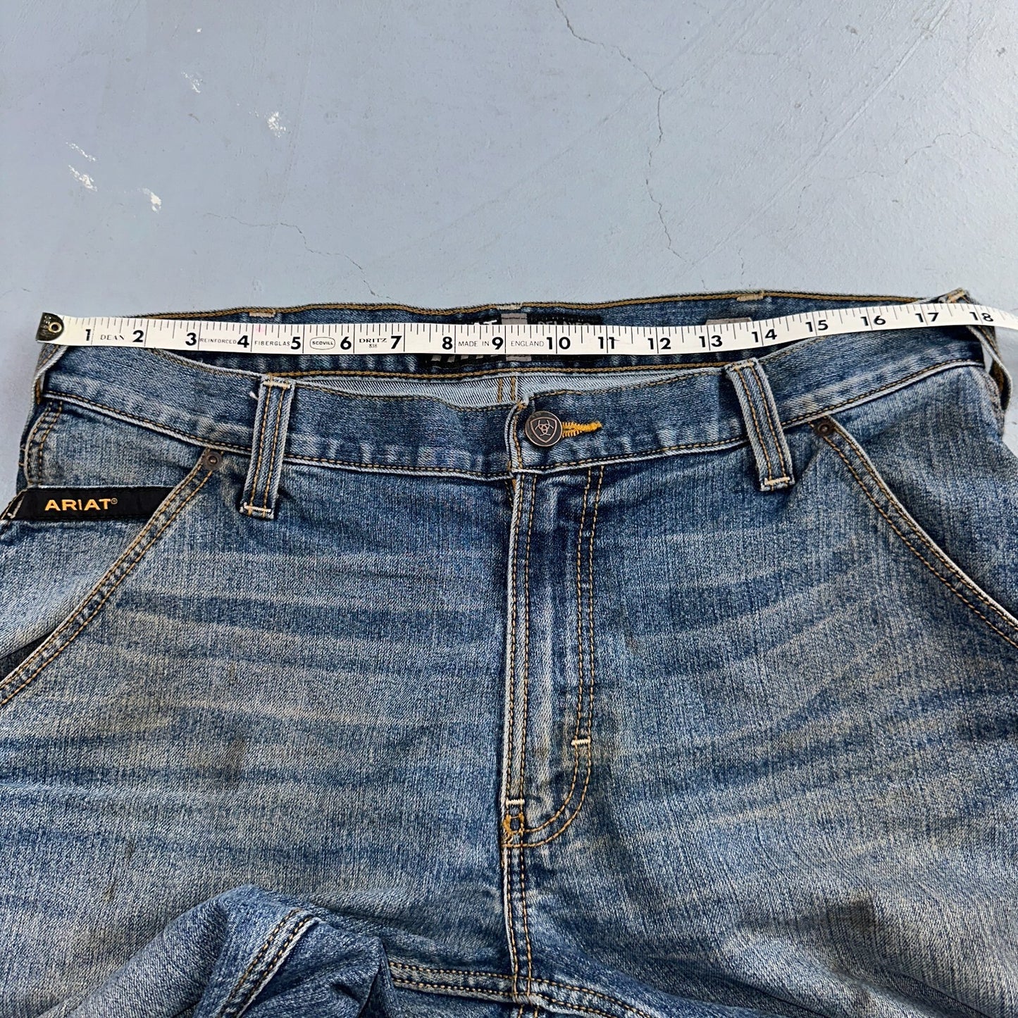 Ariat Rebar Jeans Men's 35x34 Blue M4 Workhorse Edge Boot Cut Western