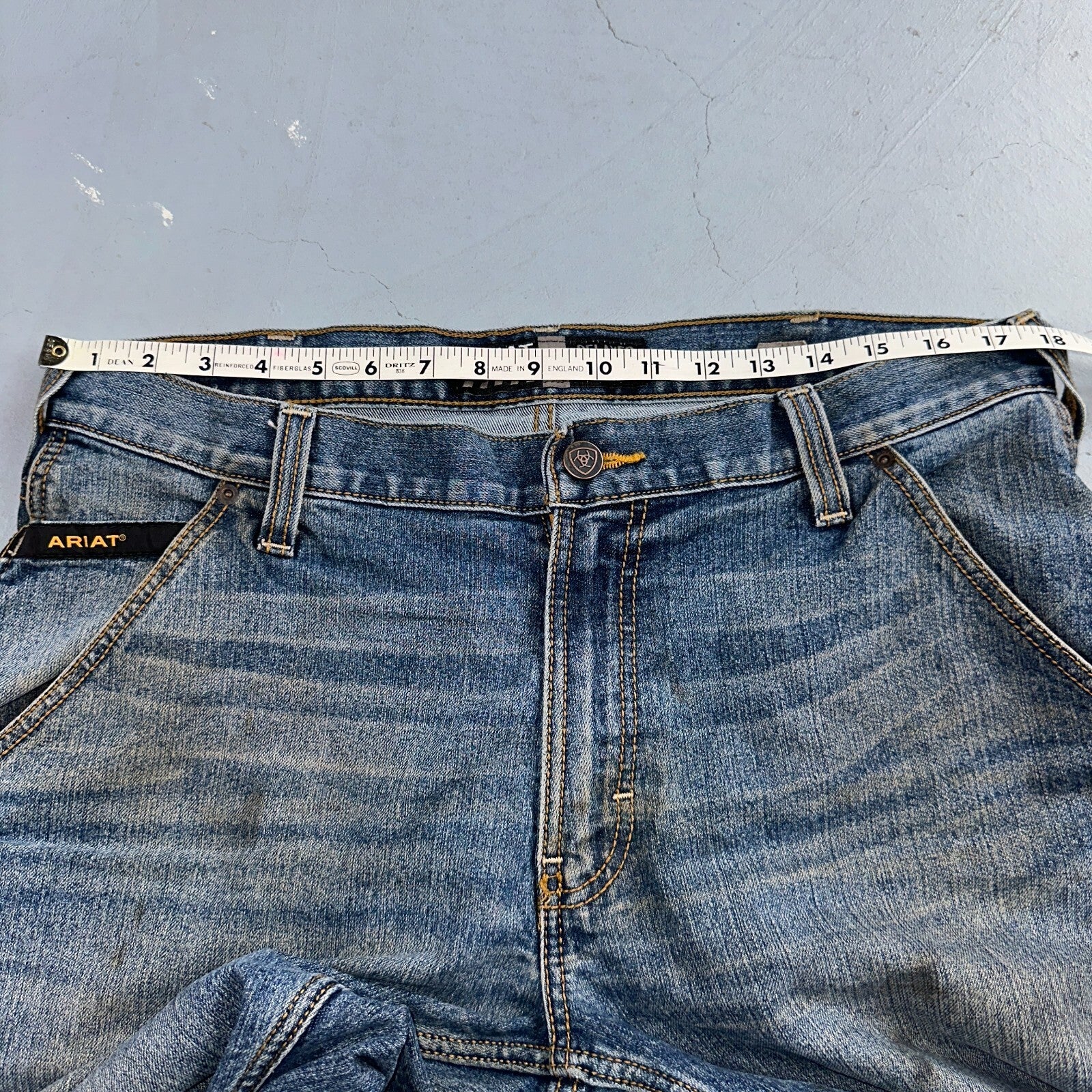 Ariat Rebar Jeans Men's 35x34 Blue M4 Workhorse Edge Boot Cut Western