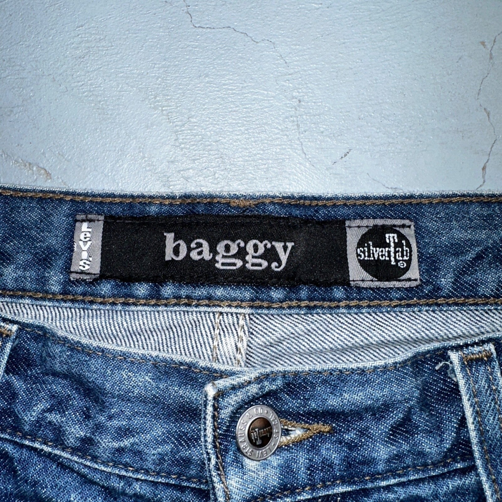 Levis SilverTab Vintage 90s Baggy Denim Jeans Blue Silver Tab Skater Act 35x32