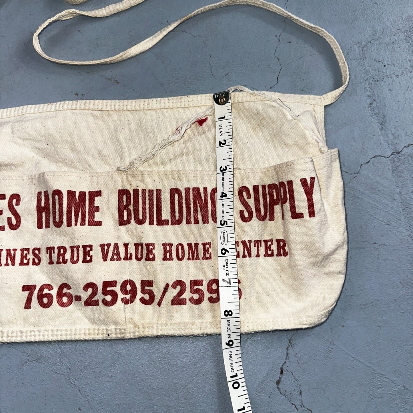Hanes Vintage 1950's Canvas Nail Waist Apron Phone Number Home & Lumber Supply