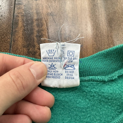 Vintage Champion 90s USA Teal Reverse Weave Sweatshirt Blank 70s Gusset Jumper