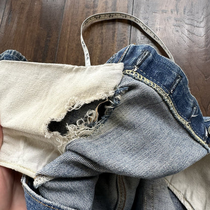 Levis 501 XX Big E True Vintage 60s Redline THRASHED Denim Jeans 1960s 27x26