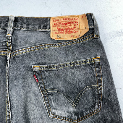 Levis 501 Vintage Y2K XX Straight Leg Jeans Black Light Wash 34x34 Act 33x33