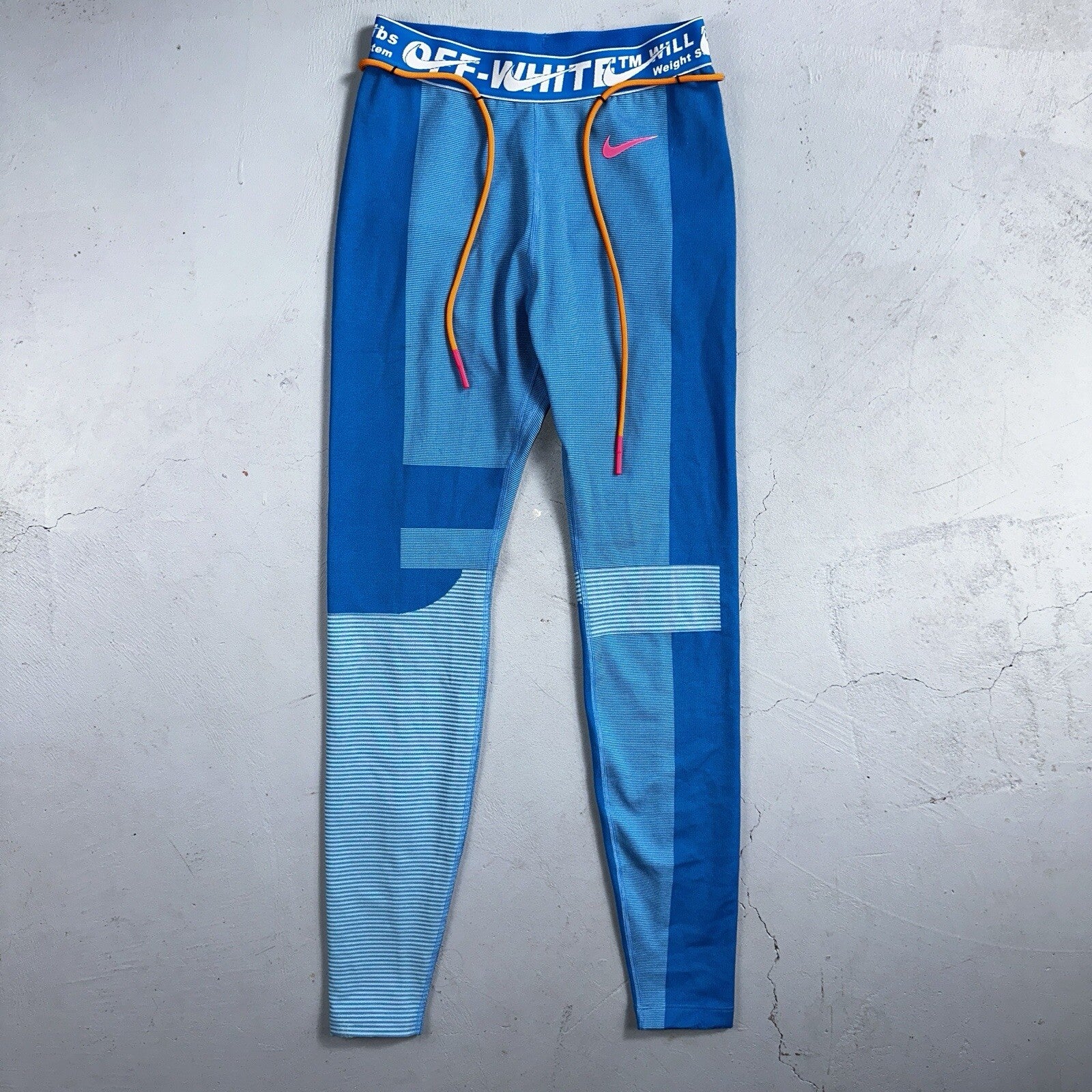 OFF-WHITE  x NIKE Training Leggings Tape Band Sweatpants Small Virgil Abloh Gym
