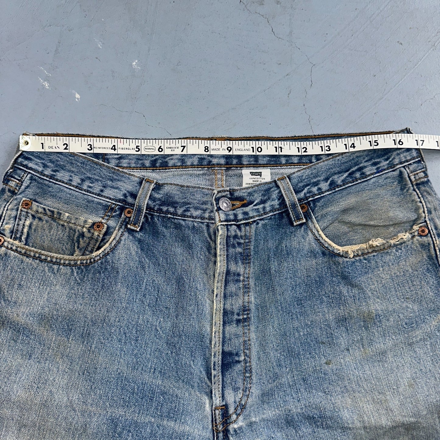 Levis 501 Vintage Y2K 90s XX Straight Leg Jeans Blue Light Wash 36x32 Act 33x30