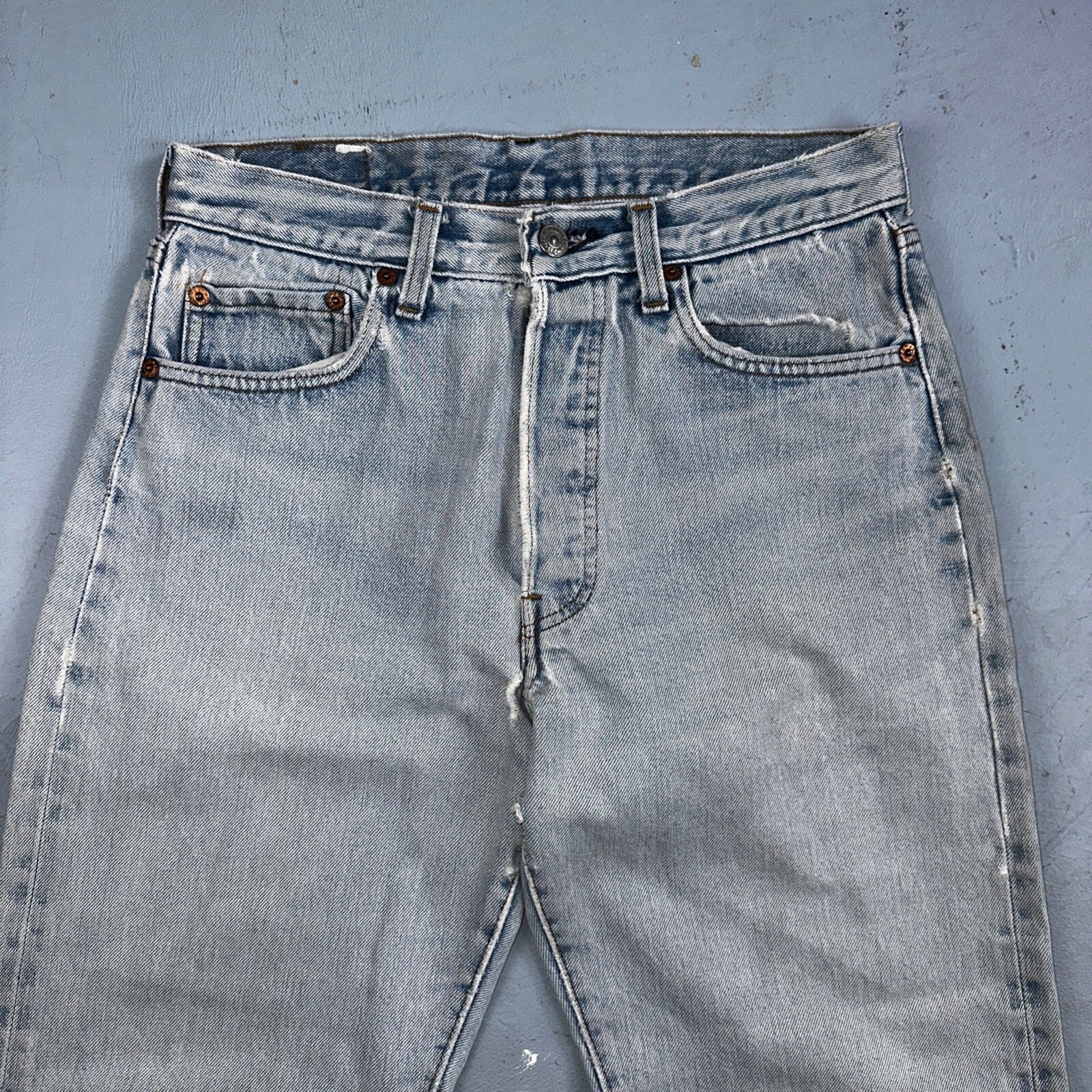 Levis 501 Vintage 80s Redline Selvedge USA XX Jeans Light Wash 66 Act 28x31