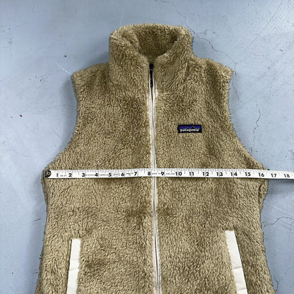 Patagonia Los Gatos El Cap Khaki Beige Teddy Fleece Full Zip Vest - XS Small
