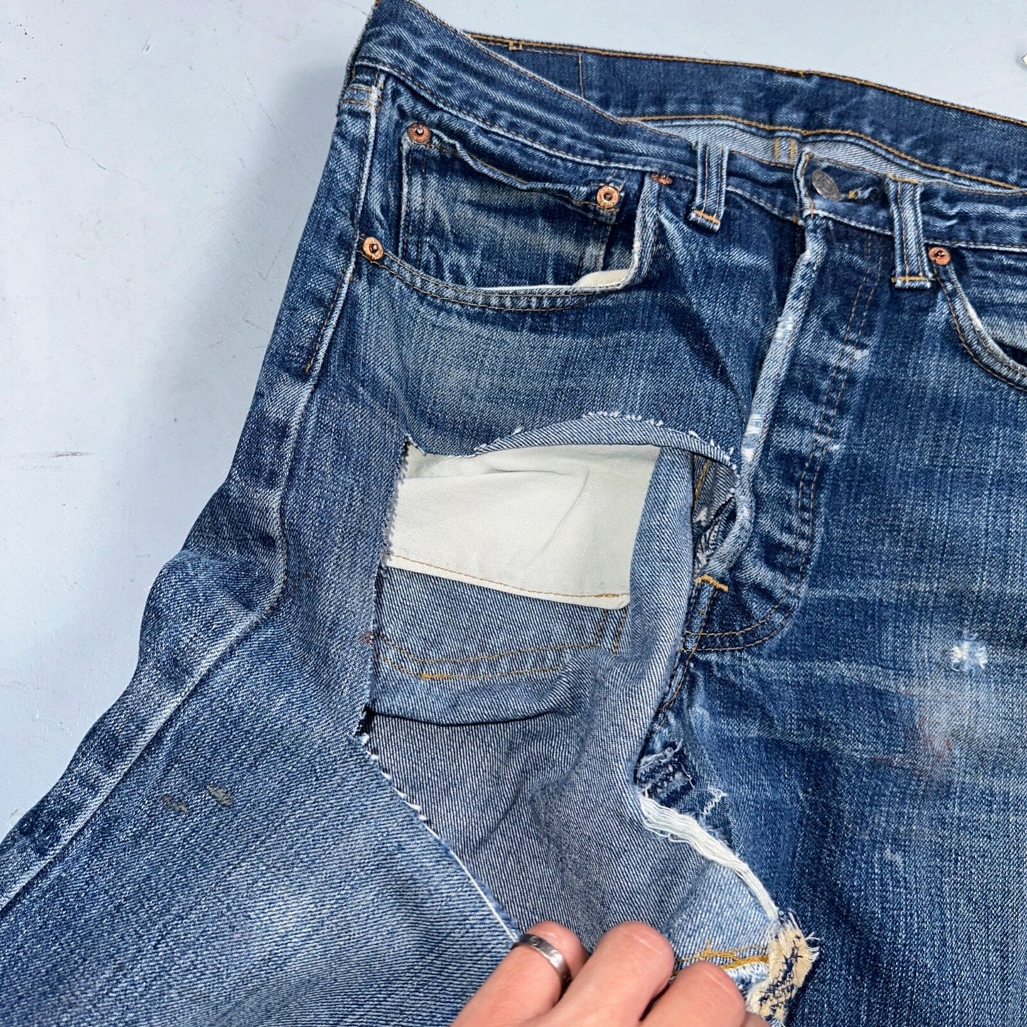 Levis 501 VTG 70s SS Redline Selvedge Jeans XX Thrashed Boot Cut Act 30x31