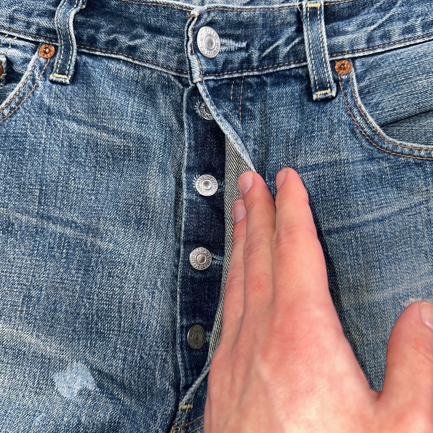 Levis 501 Vintage Y2K XX Straight Leg Jeans Blue Light Wash 34x32 Act 33x30