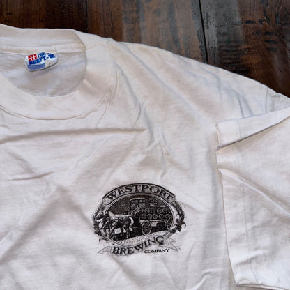 Westport Brewing Company Hanes XL Beefy Vintage T Shirt Single Stitch PDX