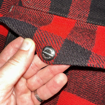 Filson Union 1940s Wool Mackinaw Cruiser Jacket Red Plaid VTG USA 40s 50s Rare