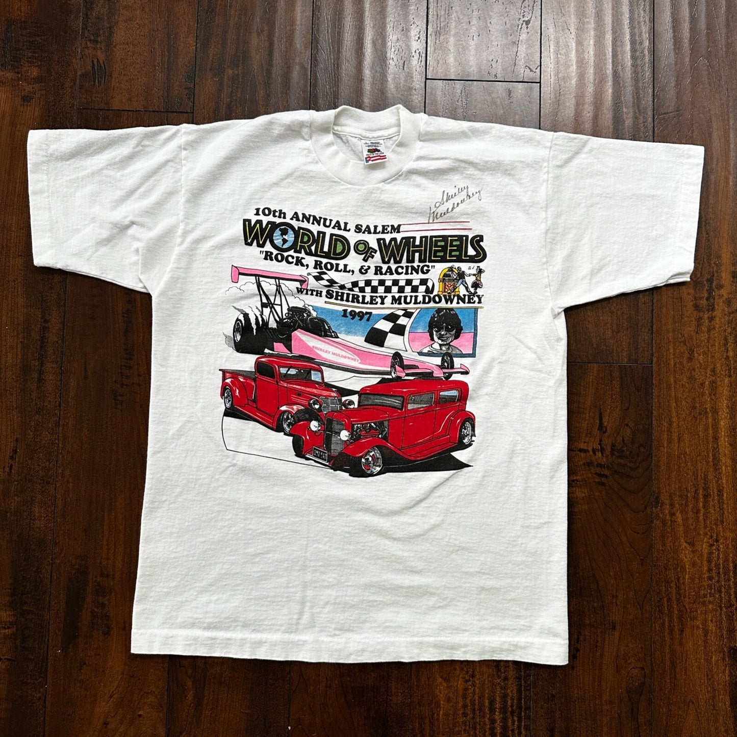 Muscle Cars Portland Oregon VTG T Shirt 90s PDX 1997 Salem Rock Racing Nascar