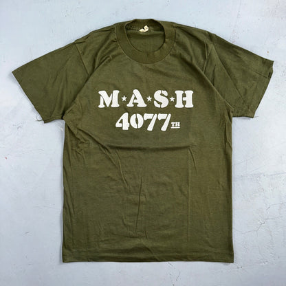 MASH Army Screen Stars 80s VTG T Shirt Sun Run 4077 Green Hot Rods Cool Large