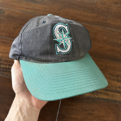 Seattle Mariners  Hat Cap One Size Adjustable Cotton Blend Embroidered Logo 90s