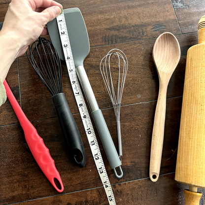 Kitchen Utensils Spatula Rolling Pin Wooden Spoon Mixing Spreading Glaze Lot Set