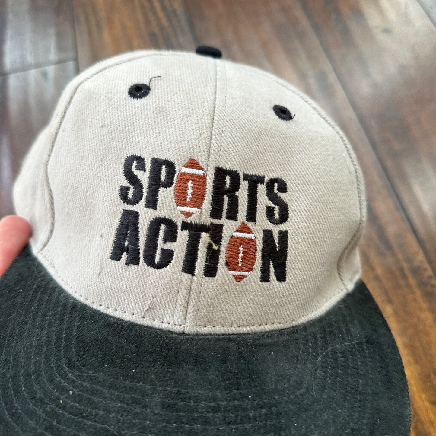 Sports Action Cool VTG Hat Cap Snapback Black Otto 90s Football Gaming