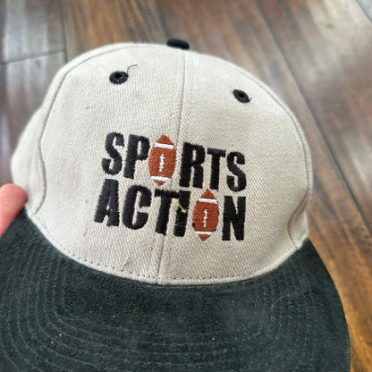 Sports Action Cool VTG Hat Cap Snapback Black Otto 90s Football Gaming